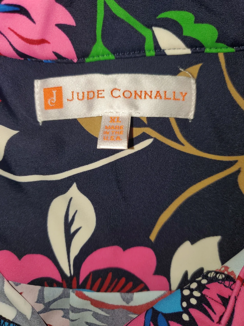 Jude Connally Navy Floral Tunic with Pink, Blue & Green - Picture 2 of 3